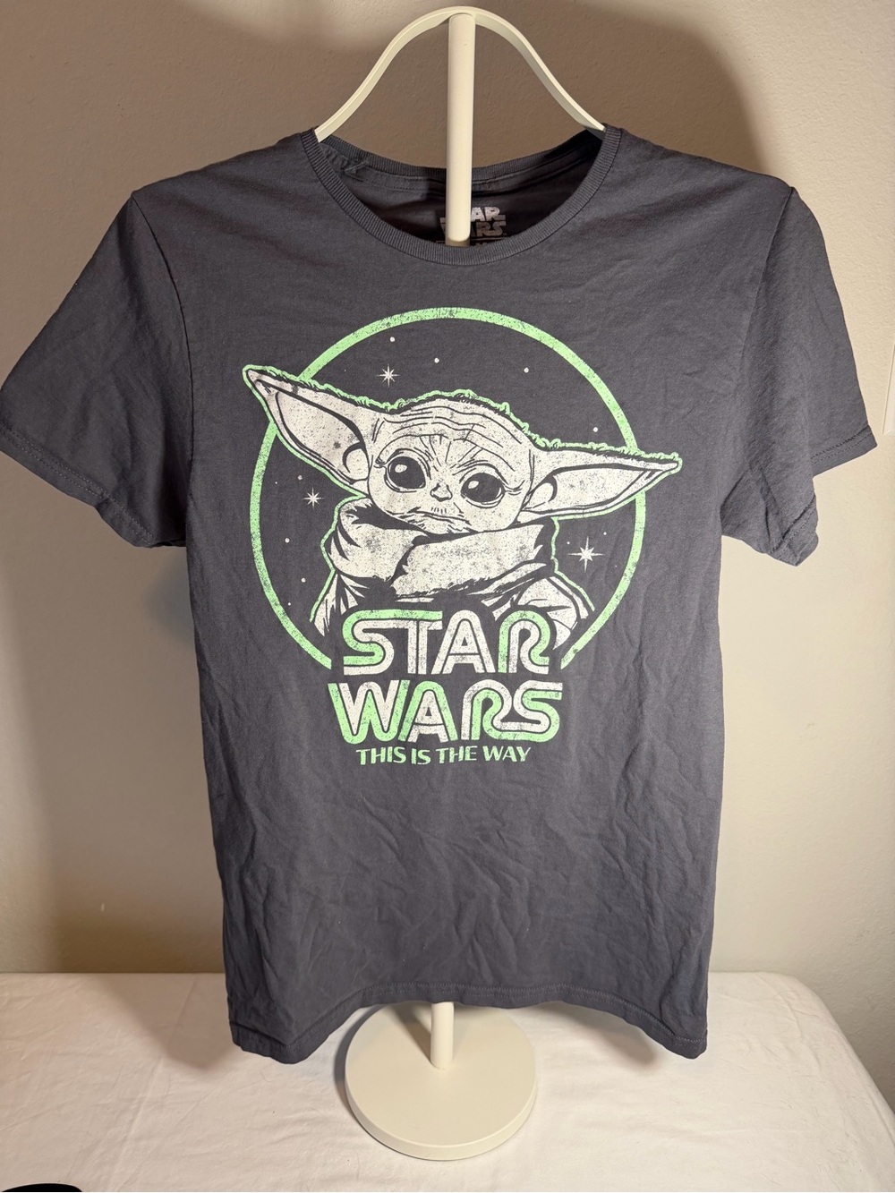MAD Engine Star Wars Grogu Graphic Tee - Charcoal with Green Men’s Size Small